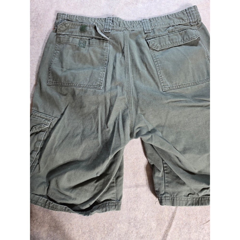 Lincoln Outfitters Mens Olive Green Cotton Cargo Shorts Size 34 Utility Outdoor